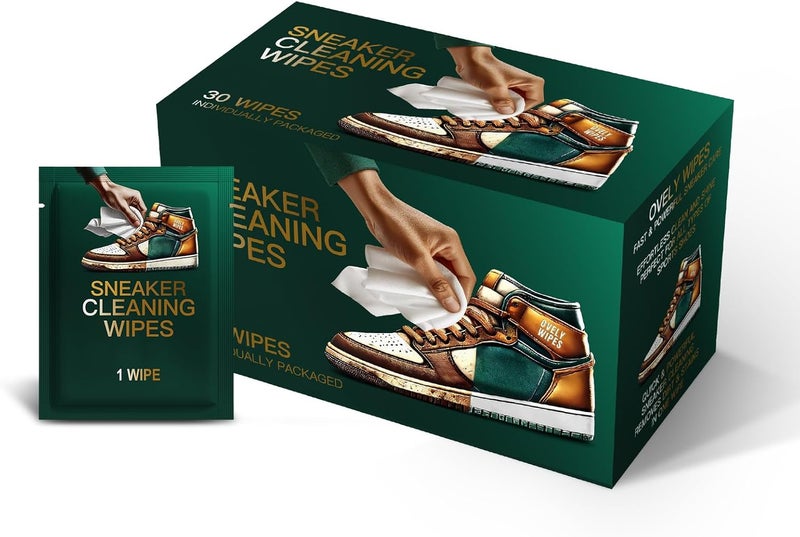 OVELY WIPES Sneaker Cleaning Wipes - Dual-Textured, Individually Wrapped Wipes for Fast Dirt & Stain Removal – Safe for Shoes - Image 1